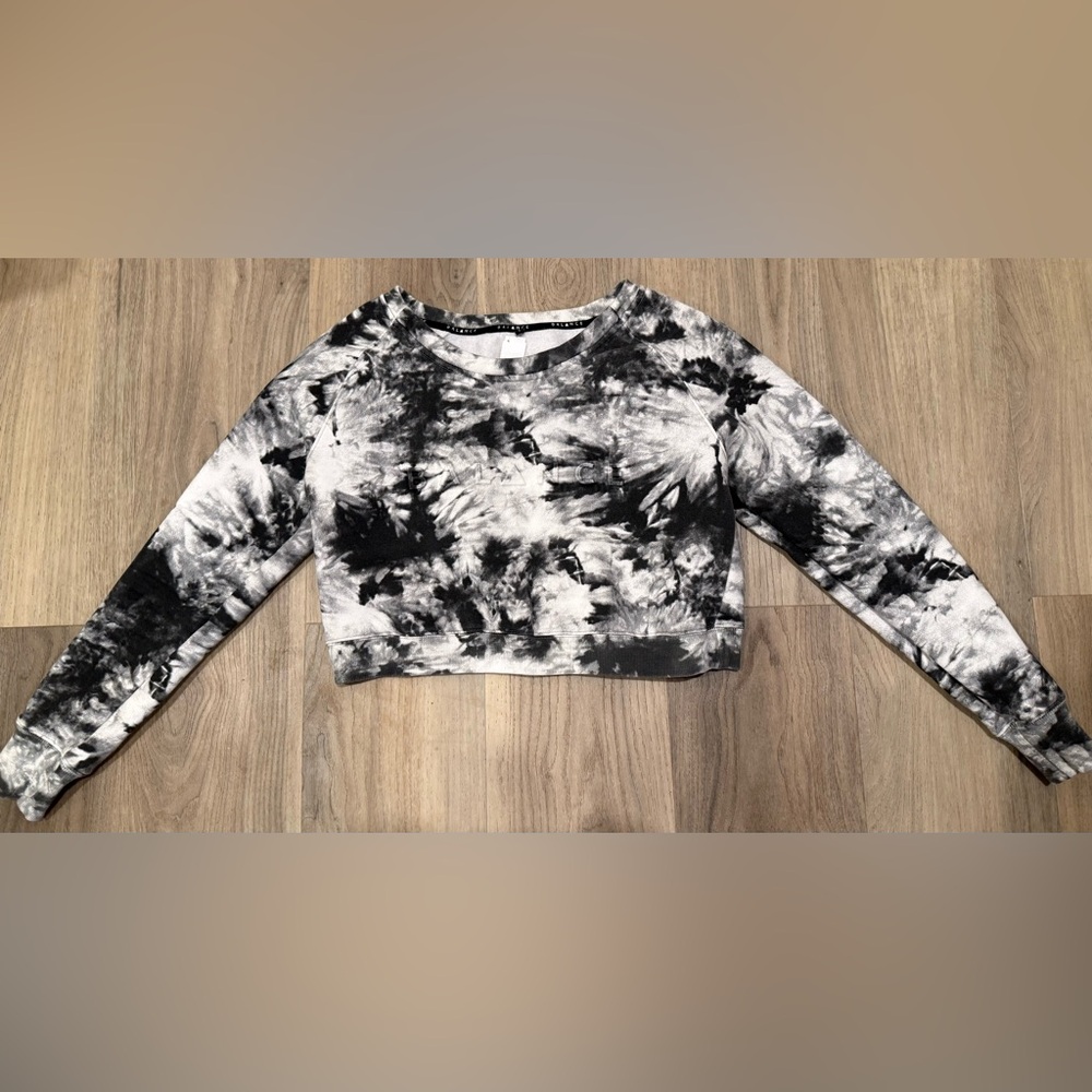 Balance Collection Black and White Tie-Dye Sweatshirt